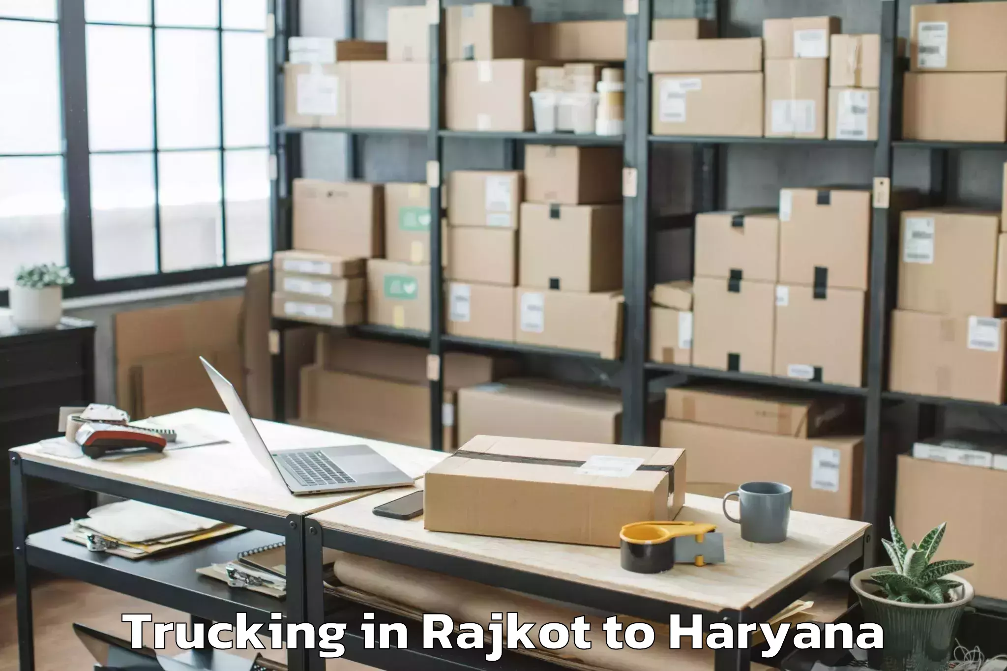 Book Rajkot to Abhilashi University Rohtak Trucking Online